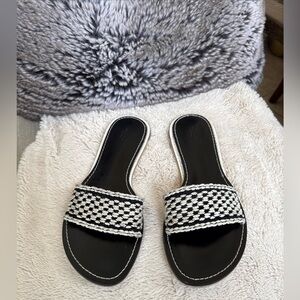 Rag and Bone Black and Ivory Slides